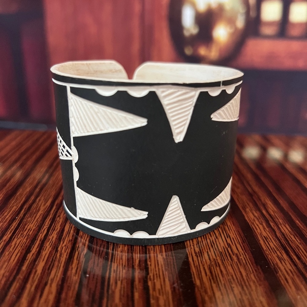Handcrafted Nomadic Wood Cuff Black Bracelet